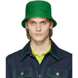 Green Intreccio Bucket Hat 221798M213038