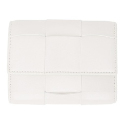 White Intrecciato Trifold Wallet 212798F040009