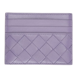 Purple Intrecciato Card Holder 212798M163126