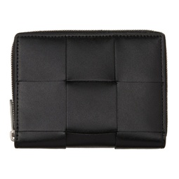 Black Intrecciato Zip Around Wallet 212798M164350