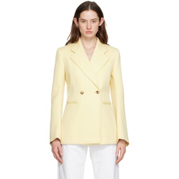 Yellow Curved Sleeves Blazer 231798F057000