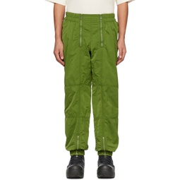 Green Zipped Trousers 231798M191000
