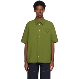 Green Lace-Up Shirt 231798M192004