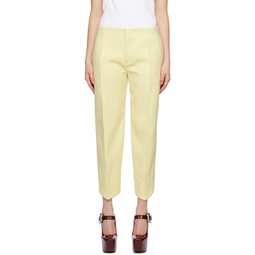 Yellow Curved Trousers 231798F087001