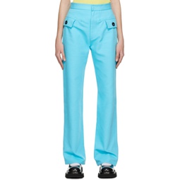 Blue Zip-Fly Trousers 231798F087005