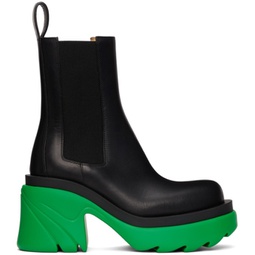 Black & Green Flash Boots 212798F113005