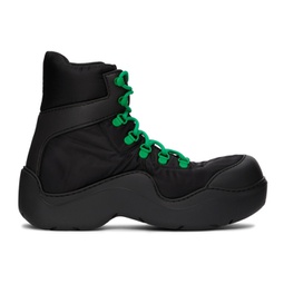 Black & Green Puddle Bomber Boots 212798F113007