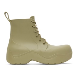 Khaki Puddle Lace-Up Boots 222798M223033