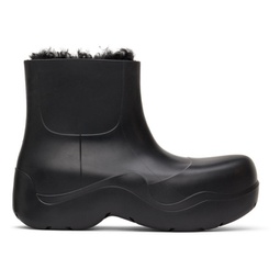 Black Cozy Puddle Chelsea Boots 212798M223061