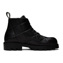 Black Strut Grid Boots 222798M222004