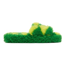 Green & Yellow Teddy Sandals 221798M237107
