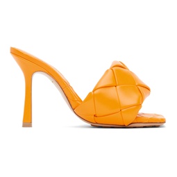 Orange Intrecciato Lido Heeled Sandals 221798F125004