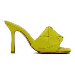Yellow Maxi Intreccio Lido Heeled Sandals 221798F125003