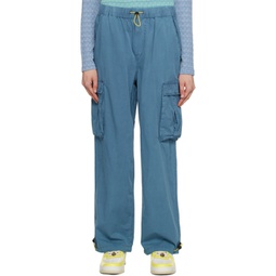 Blue Flap Pocket Trousers 231266F087002