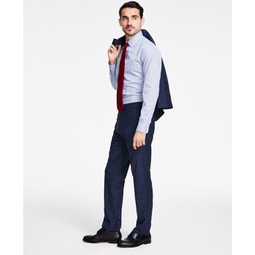 Mens Classic-Fit Stretch Wool Blend Suit Pant