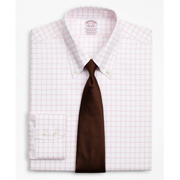 Stretch Madison Relaxed-Fit Dress Shirt, Non-Iron Twill Button-Down Collar Grid Check