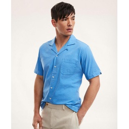 Regent Regular-Fit Sport Shirt, Camp Collar Short-Sleeve Seersucker