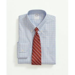 Stretch Supima Cotton Non-Iron Pinpoint Oxford Button-Down Collar, BB#1 Check Dress Shirt