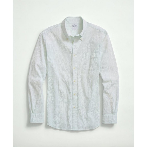 브룩스브라더스 Stretch Cotton Seersucker Button-Down Collar, Bengal Stripe Sport Shirt