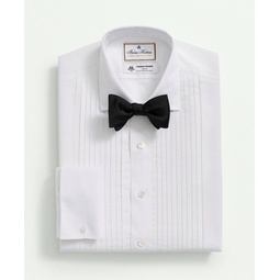Brooks Brothers X Thomas Mason Cotton-Linen English Collar, Pleat Front Tuxedo Shirt
