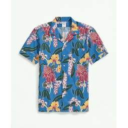 Cotton Short Sleeve Camp Collar Shirt In Voyager Tropical Print