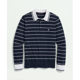 Vintage-Inspired Long-Sleeve Tennis Polo in Supima Cotton