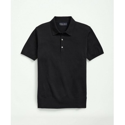 Supima Cotton Short-Sleeve Polo Sweater