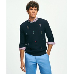 Embroidered Golf Sweater in Supima Cotton