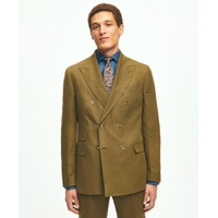 Slim Fit Linen Herringbone Double-Breasted Suit Jacket