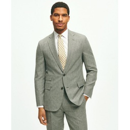 Classic Fit 1818 Houndstooth Suit In Linen-Wool Blend