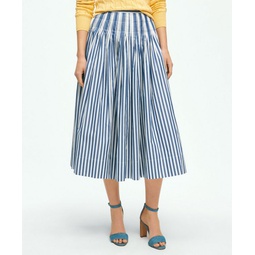 Striped A-Line Skirt In Cotton