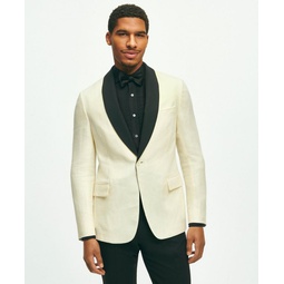 Classic Fit 1818 Herringbone Dinner Jacket In Linen-Wool Blend