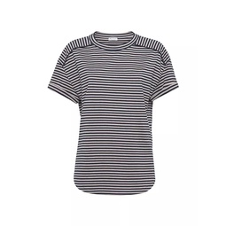 Cotton Striped Jersey T-Shirt with Monili