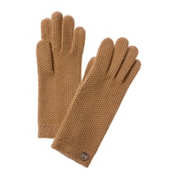 honeycomb stitch cashmere gloves