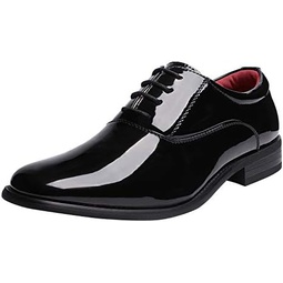 Bruno Marc Mens Faux Patent Leather Tuxedo Derby Dress Shoes Classic Lace-up Formal Oxford
