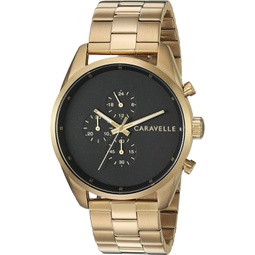 BulovaCaravelle min/ Max Chronograph Mens Watch, Stainless Steel , Gold-Tone (Model: 44A113)