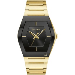 Bulova Mens Large Gemini Futuro Gold-Tone Stainless Steel Bracelet Watch 40mm 97A164