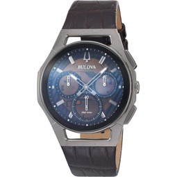 Bulova Mens CURV Chronograph Brown Leather Strap Watch 98A231