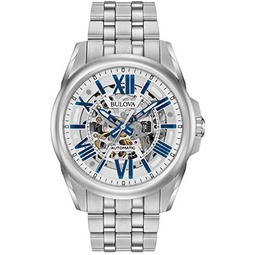Bulova Mens Classic Sutton 3-Hand 21-Jewel Automatic Watch, 42 Hour Power Reserve, Skeleton Dial, Luminous Hands, 100M Water Resistant, 43mm