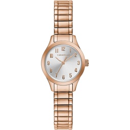 Bulova Traditional Quartz Ladies Watch, Stainless Steel Rose Gold-Tone Expansion, Rose Gold-Tone (Model: 44L254)