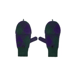 Green   Purple Argyle Wool Mittens 232376M135004