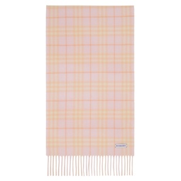 Pink Check Cashmere Scarf 241376F028034