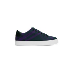 Green   Purple Check Sneakers 232376F128016
