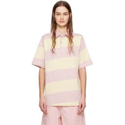Yellow   Pink Striped Polo 241376F108003