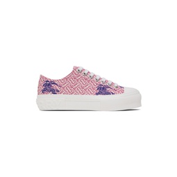 Pink Lace Up Sneakers 232376F128000