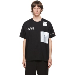 Black Love Panda Print T Shirt 202376M213036