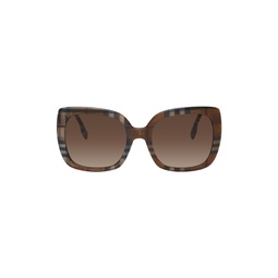 Brown Oversize Check Sunglasses 231376F005053