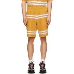Yellow Striped Shorts 231376M193008