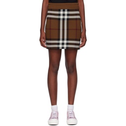 Brown Check Miniskirt 232376F090004