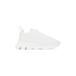 White Quilted Leather Sneakers 222376F128012